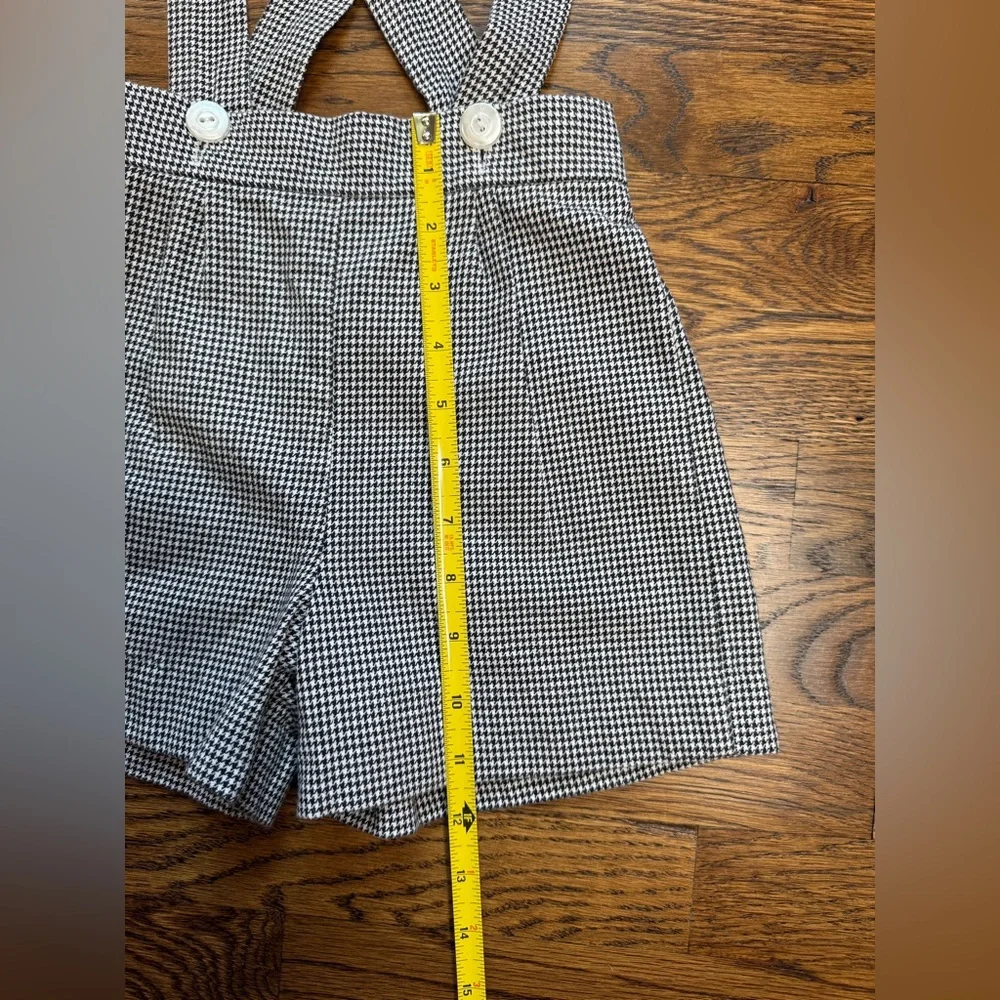 Piqué New Orleans Boys Black and White Houndstooth Checkered Pinafore Size 3